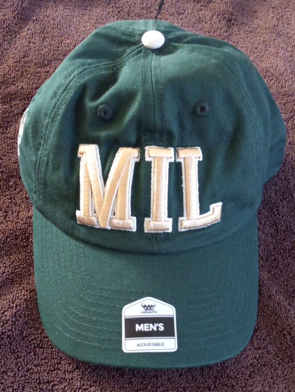 NBA Milwaukee Bucks Cap with Tan MIL Embroidery